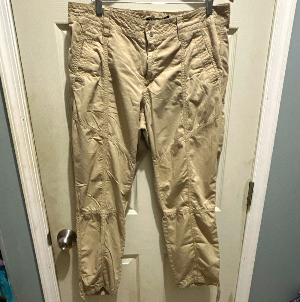 Lauren Ralph Lauren Women’s Plus Beige Cargo Pants Cotton Twill Tapered 28"